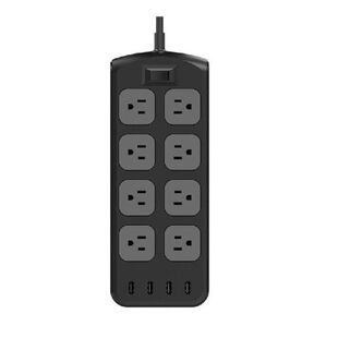Power Strip With AC 8 Outlets 4 USB Charging Ports 2500W