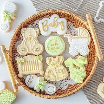 Acrylic Baby Birthday Embossed Mold Baby Shower Cookie