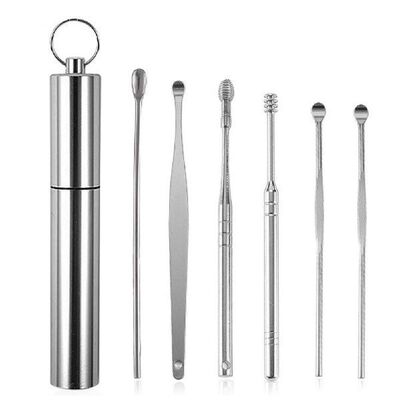 6pcs/set Ear Wax Pickers Stainless Steel Earpick Wax