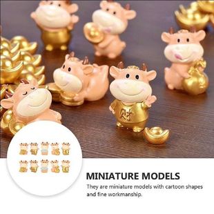 2021 Chinese Zodiac Year Cow Animals Figurines Home Micro