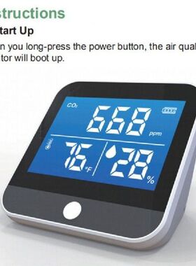 1pc Portable Air Quality Monitor Temperature Humidity