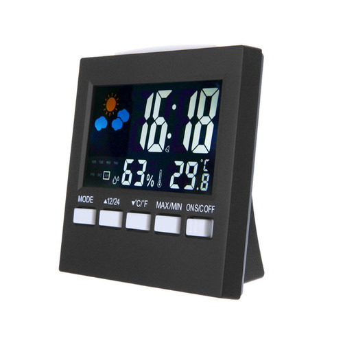 Disply Humidity Clock Colorful LCD Alarm Calendar Weather