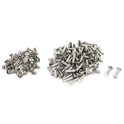 100 set Scrapbook Nickel Plated 5mmx18mm Binding Screw Post