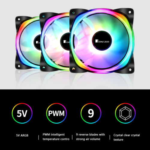 FR-701 ARGB LEDPC Case Fan 120mm 9 Blade AddressableRGB Ligh