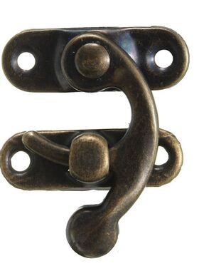 swing hook clasp antique brass jewellery box latch catch tri