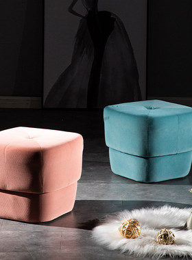 Nordic Living Room Stools Luxury Fabric Low Stool Living