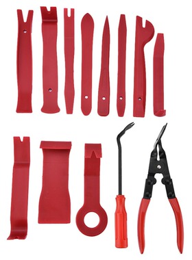 13Pcs Car Door Panel Trim Dashboard Clips Pliers Fastener Re