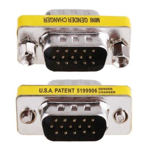 15 Pin HD15 VGA/SVGA M M Mini Gender Changer