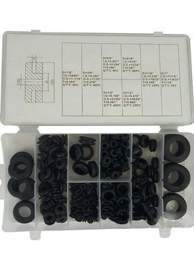 180 Pcs Rubber Grommet Assortment Set: Conductor Gasket Ring