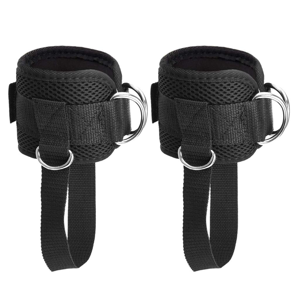Adjustable 4 D-Ring Ankle Straps Gym with Foot Strap Cable M