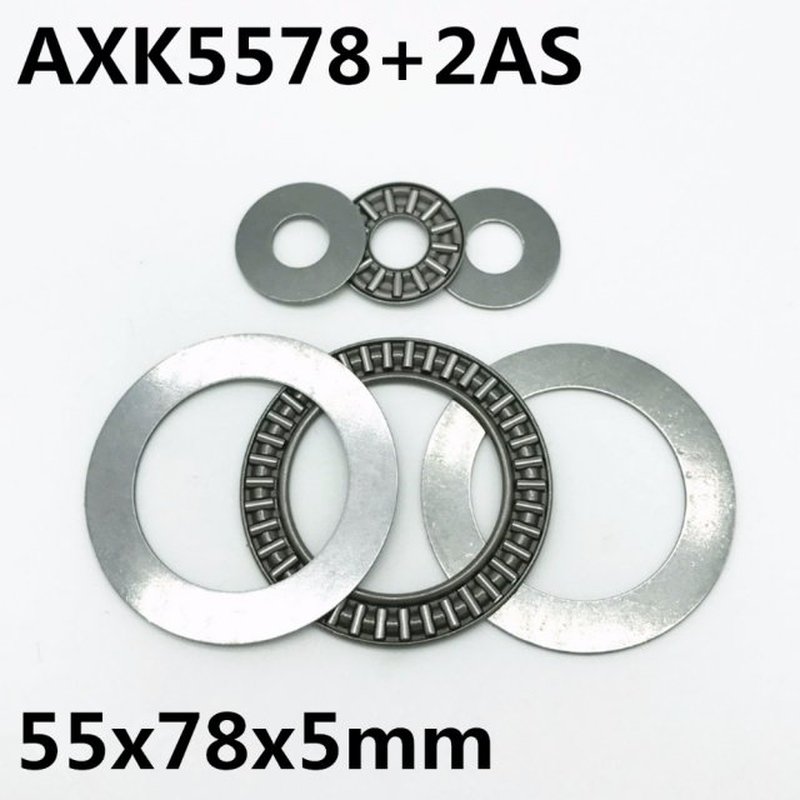 2pcs AXK5578 +2AS Thrust Needle Roller Bearing 55x78x3 mm Th