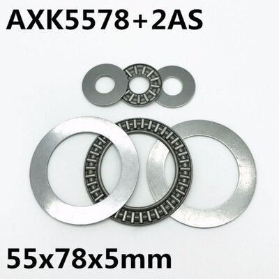 2pcs AXK5578 +2AS Thrust Needle Roller Bearing 55x78x3 mm Th