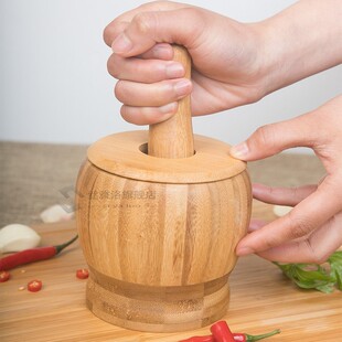 Multifunction Garlic Press Wood Mortar And Pestle Set Manual