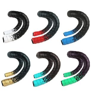 1 Pair PU Patchwork Bike Handlebar Tape Anti-slip