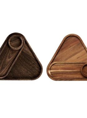 3Pcs Retro Wood Serving Tray Fresh Food Preservation Tray