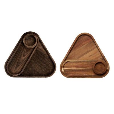 3Pcs Retro Wood Serving Tray Fresh Food Preservation Tray