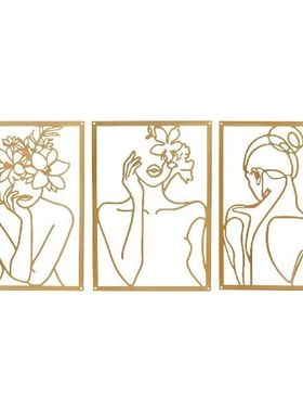 Metal Wall Art Decor Sculpture Display Artwork Woman Wall