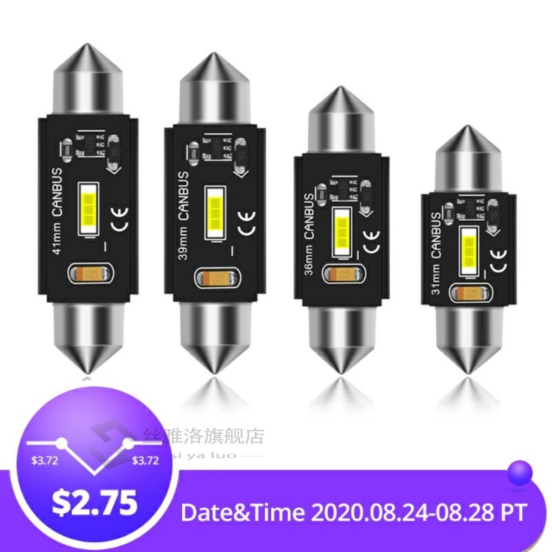2Pcs C5W Led Canbus C10W Bulb 31mm 36mm 39mm 41mm Festoon Le