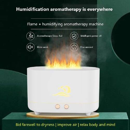 LED Flame Effect Lamp Air Humidifier Aroma Diffuser