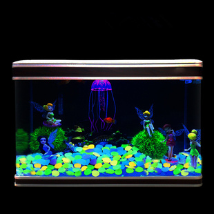 50Pcs/Set Aquarium Decoration Glow In The Dark Stone Fish Ta