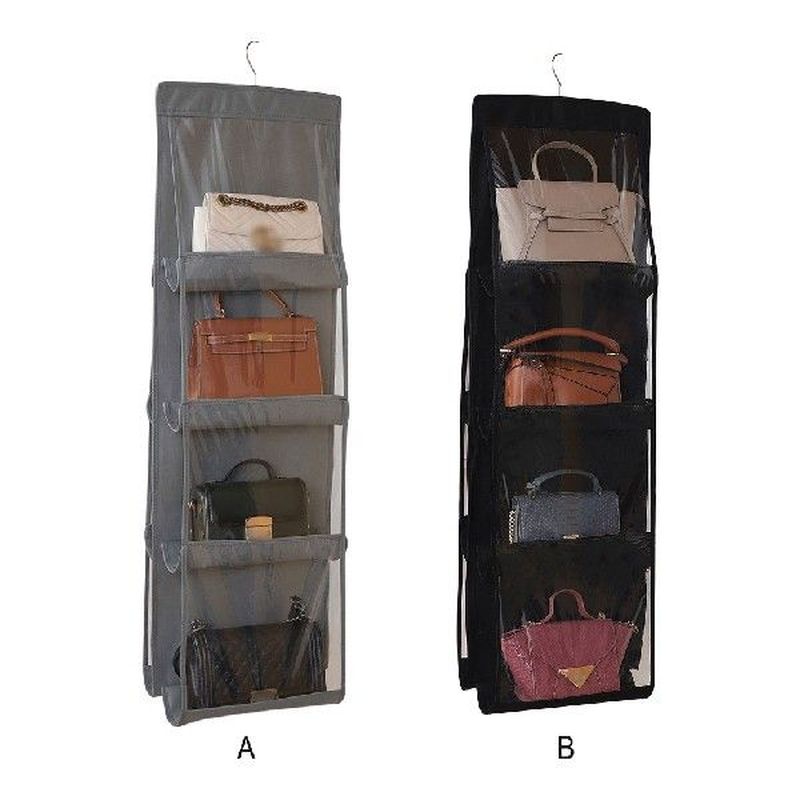 Hanging Handbag Organizer for Wardrobe Closet Transparent