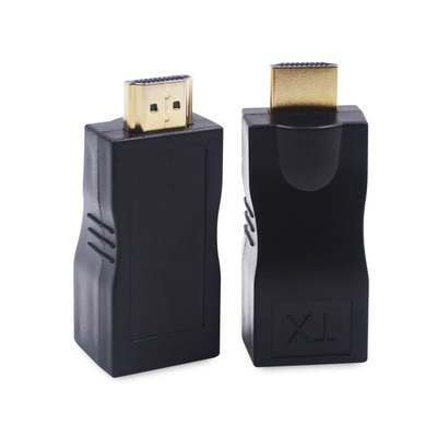 Black HDMI single cable extender TX transmitter + RX receive