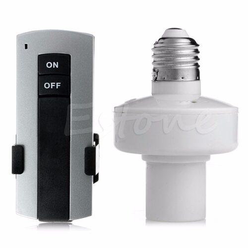 E27 Screw Remote Control Light Lamp Bulb Holder Cap Socket S