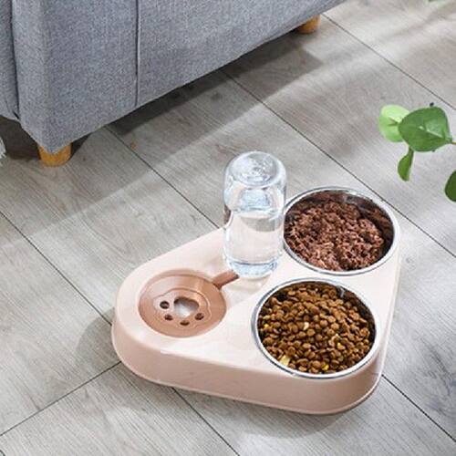 Dog Bowl Cat Feeder Bowl With Dog Water Bottle Automatic