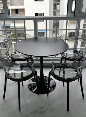 Transparent Dining Chairs for Kitchen Plastic Armchair Home