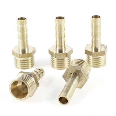 5 Pcs 6mm Male Thread to 6mm Hose Barb Brass Straight Coupli