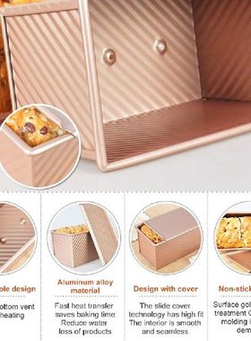 Aluminum Alloy Toast Box Pullman Loaf Pan With Lid