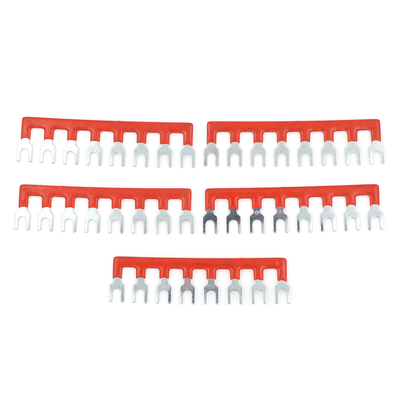 5PCS Fork Type 600V 25A 8 Postions Pre Insulated Terminal Ba