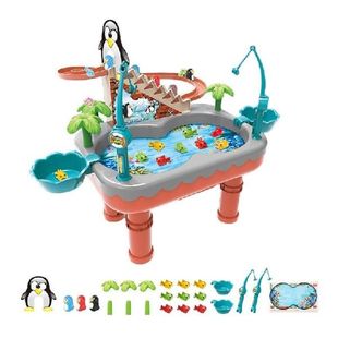 Electric Magnetic Penguin Climbing Stairs Fishing Toy Pond