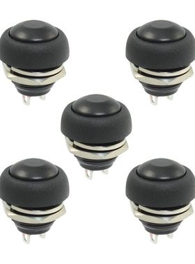 Black 5X Pcs M4 12mm Momentary ON/OFF Button Round SPST Swit