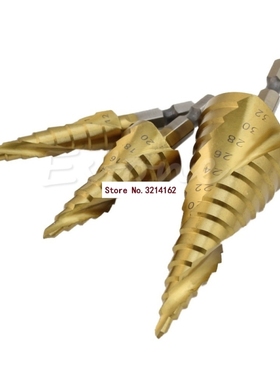 3Pcs HSS Spiral Grooved Step Cone Drill Drills Bit 4mm - 12m