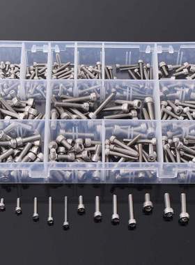 270 Pcs  A2 Hex Allen Socket Cap Screws Bolts Assorted Kit M