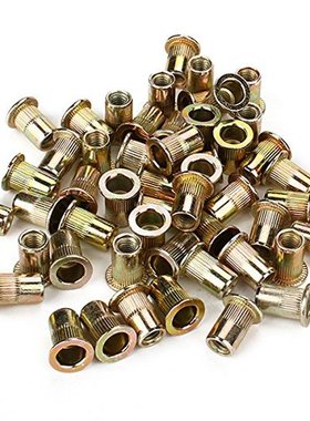 Practical Gold M6 railroad flat head nut 50pcs