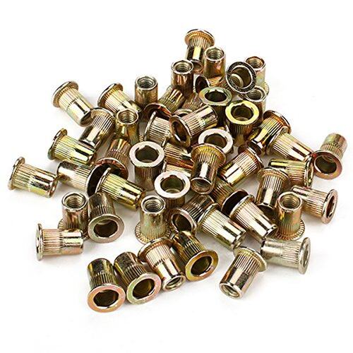 Practical Gold M6 railroad flat head nut 50pcs