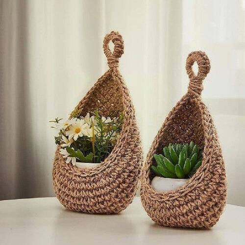 Wall Hanging Vegetable And Fruit Basket Natural Wicker