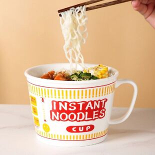 Ins Style Creative Instant Noodle Ceramic Cup Bowl With