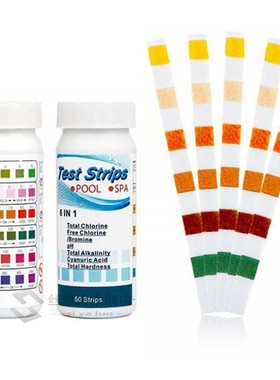 6In1 Swimming Pool SPA Test Strips Chlorine PH Water Hardnes