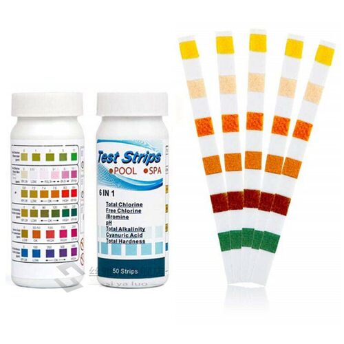 6In1 Swimming Pool SPA Test Strips Chlorine PH Water Hardnes