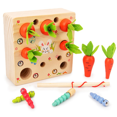 Dropship Wooden Picking Carrots Insects Game Kids Attention