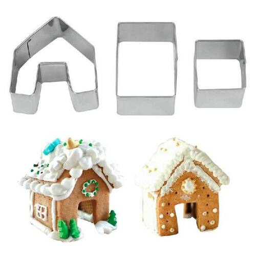 3pcs/set Mini House Stainless Stell Cookie Cutters Mold