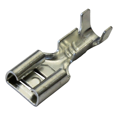 100 x 6.3mm Uninsulated Female Spade On Crimp Terminal Non I