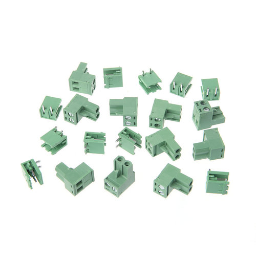 10 Sets 2Pin Right Angle Terminal Block 300V 10A 5.08mm Pitc