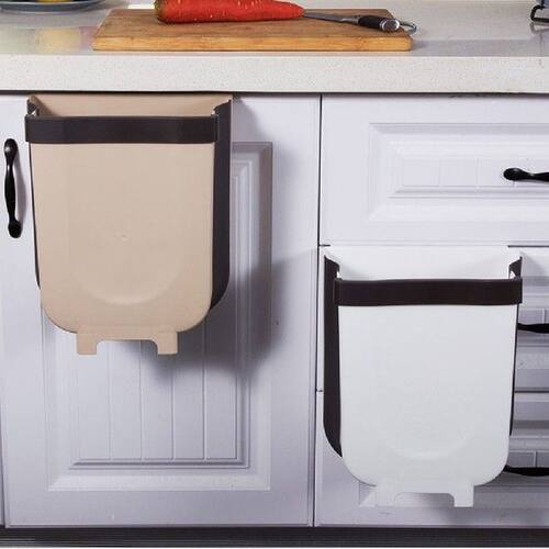 Wall Mounted Folding Waste Bin Kitchen Cabinet Door Hanging