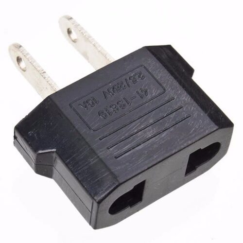 EU to US AC Power Plug Travel Charger Converter Adapter Blac