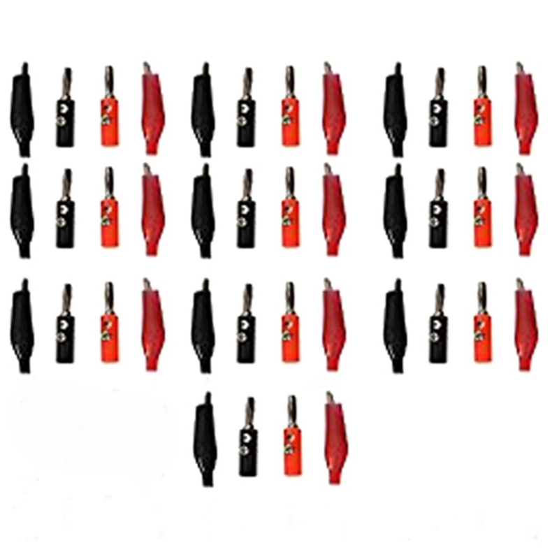 20Pairs 4.3cm Long Alligator Clip + 4.0mm Banana Plug for Mu