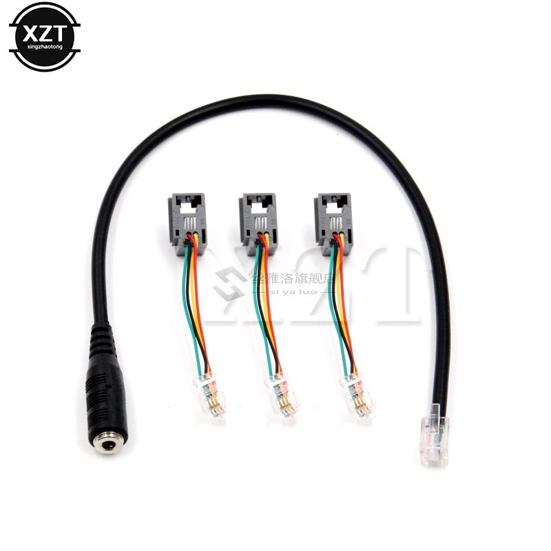 1pcs 3.5mm Smartphone Adapter Cable Jack to RJ9 RJ10 Headset